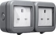 Weatherproof 2 Gang Switched Socket