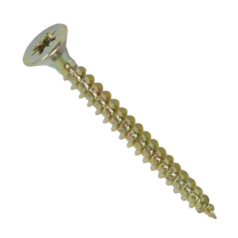 (X16)3.5X50mm Csk Chipboard Screw Zinc Yellow Passivated
